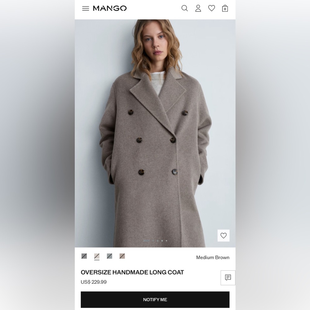 Mango Double-Breasted Coat